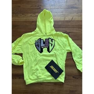 Rare Soleboy “SLBY” Hoodie Neon Yellow Size Med Florescent